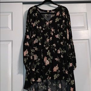 Floral long sleeve baby doll dress only worn once